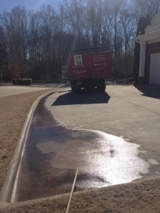 cleaning up driveway stain